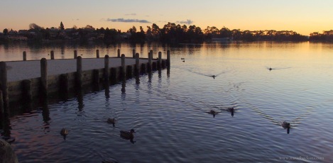 sunset at hamilton lake